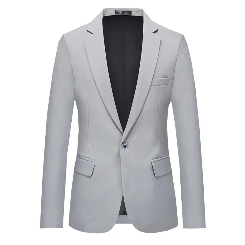 

Boutique Foreign Trade New Men's Light Business Fashion Suit Men's Solid Color British Style Casual Slim Suit Jacket Single