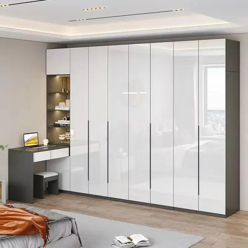 High quality Clothes Storage Luxury Wardrobe Bedroom Modern Wood Doors Cupboard Wardrobe Bedroom Apartment  Furniture