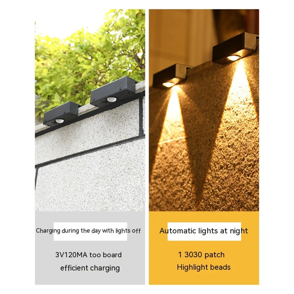 Solar Wall Lights Outdoor Square Solar Wireless Wall Mount Lights IP65 Waterproof Outdoor Wall Lamps Garden Decorative Lighting