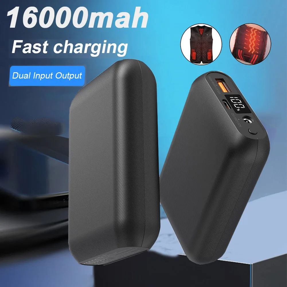 16000mAh Power Bank Heated Vest Jacket Battery 5V 2A USB And DC output Heating Scarf Socks Portable Electric Heating Equipment