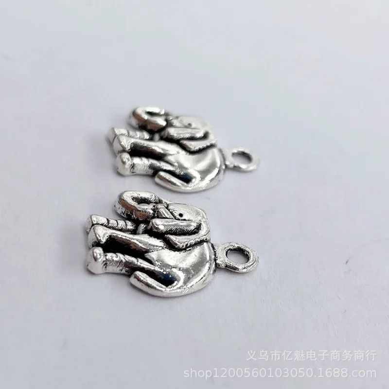 Factory Direct Sales  100 Pieces DIY Combined with 13mm Elephant Pendant Bracelet Necklace Clothing Gift Decoration Pendant