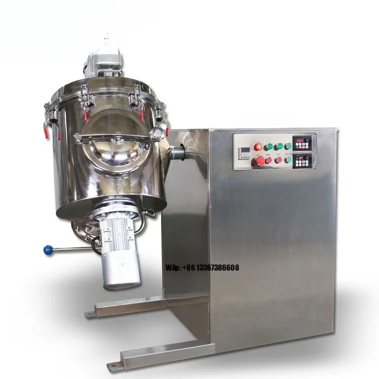 Industry High Speed Three-dimensional Rotational Motion Dispersion Mixer 100L Capacity Food for Dough Powder Mixing