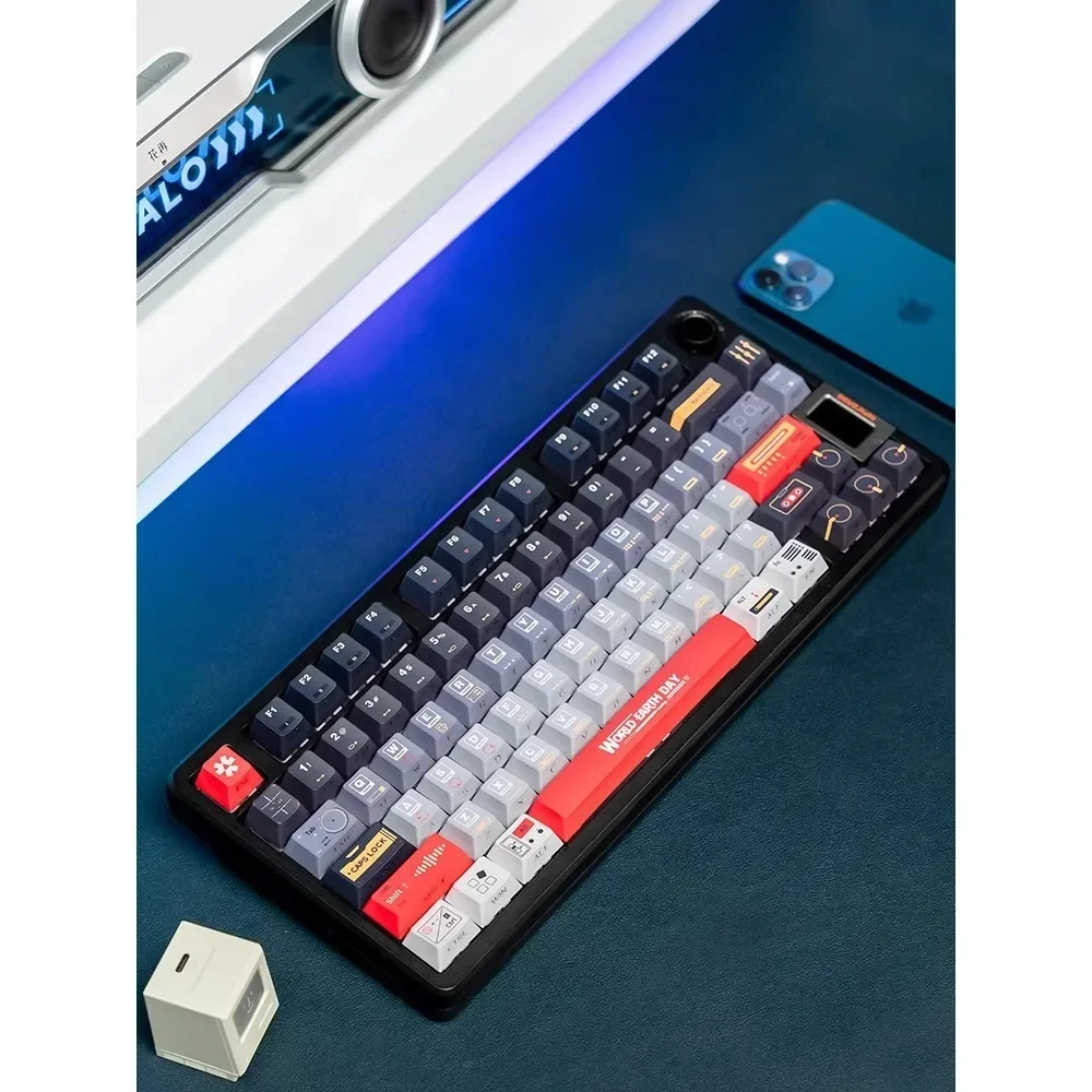 LUOLI Time Side Carving Translucent Keycaps PBT Original Five-sided Heat-sublimation Mechanical Keyboard Caps 132 Keys  Custom