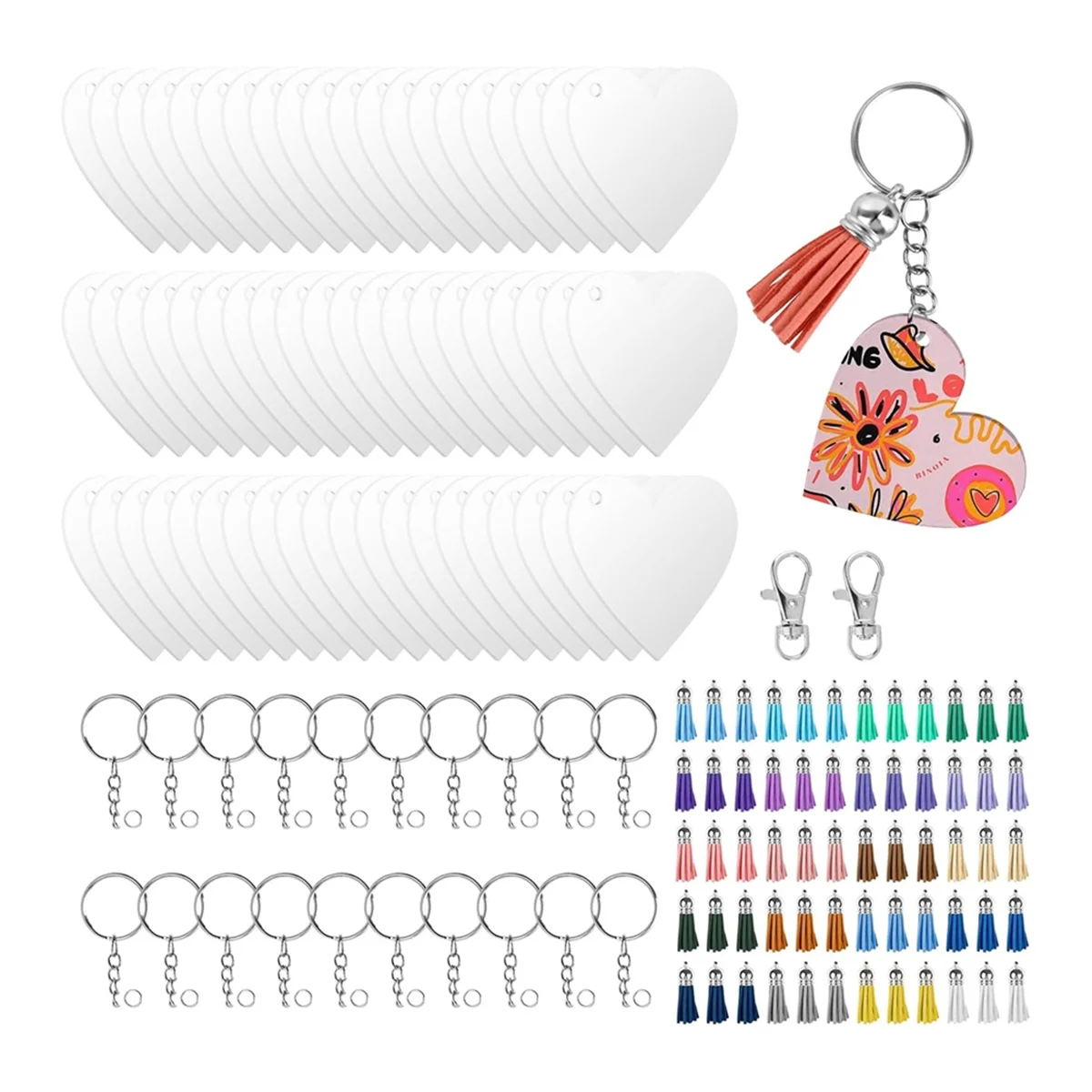 

Sublimation Keychain Blanks Bulk,for DIY Crafting Sublimation Blanks,Heart-Shaped