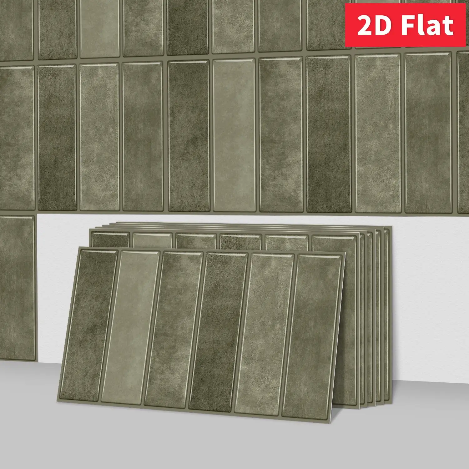 Vintage-Fliesen-Aufkleber im grünen Subway-Design, 11,81"x5,91", 6/12/24/48 Stück, abnehmbare, wasserdichte Wandaufkleber, Badezimmer-DIY-Dekoration
