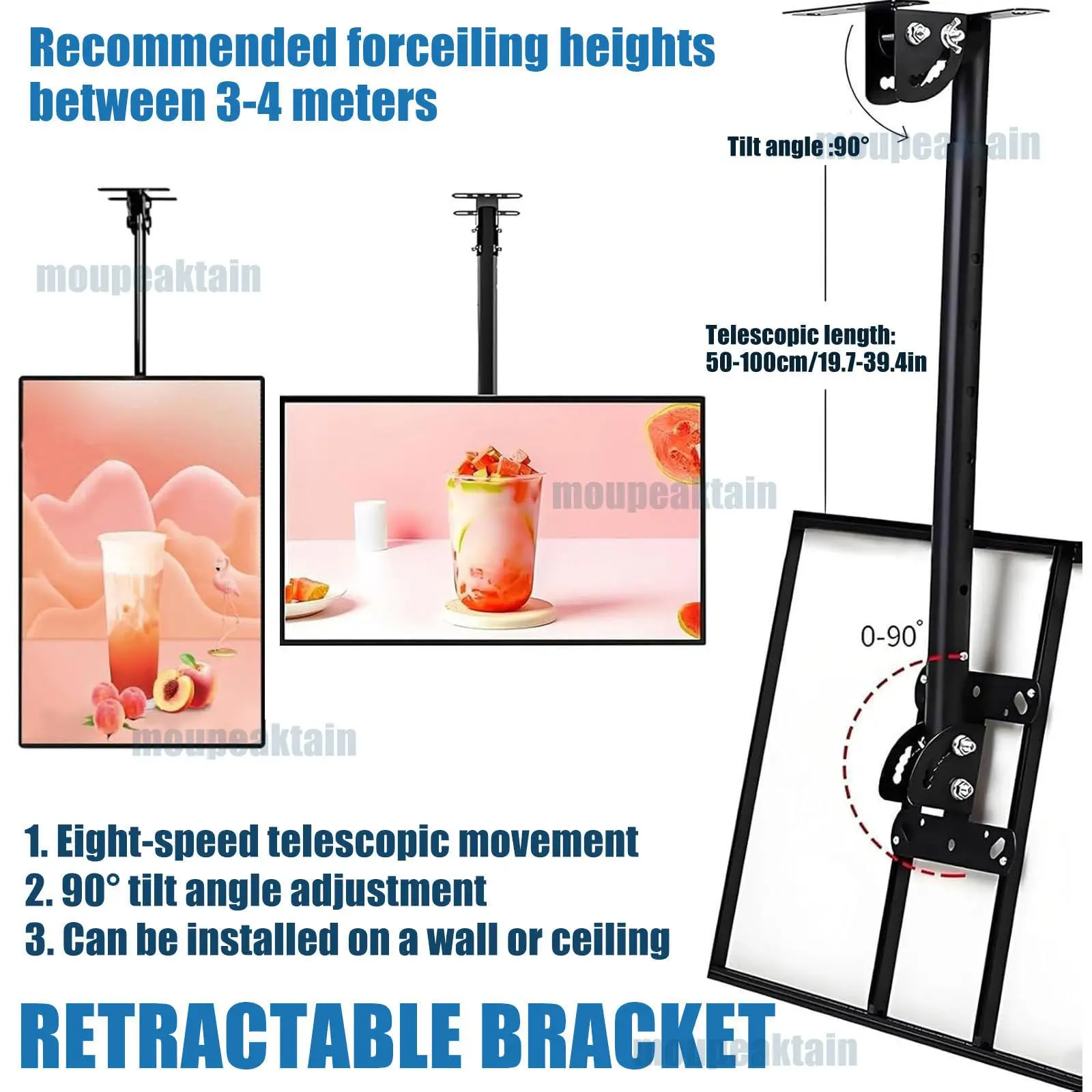 LED Advertising Screen, Restaurant Digital Menu Board & LED Backlit Display Screen, Rotatable Electronic Menu Board