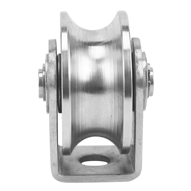 10X 2 Inch Roller Wheel Bearings U Groove Pulley Wheels Detachable Heavy Duty Grooved Wheel For Material Handling