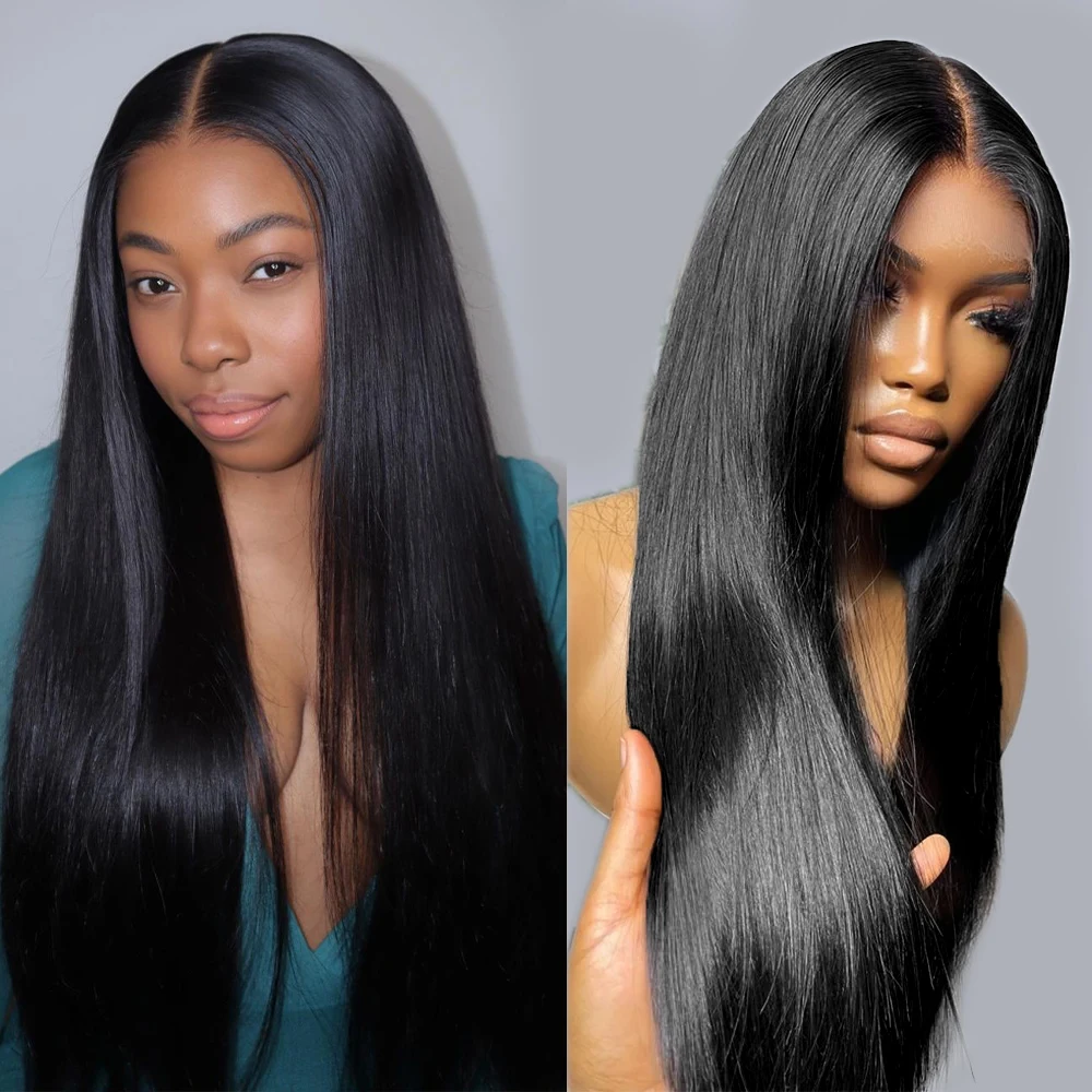 28 inch 13x6 Straight Lace Frontal Human Hair Wig 30 inch Glueless Human Hair Wigs for Women  Cheap Brazilian Raw Hair Wigs