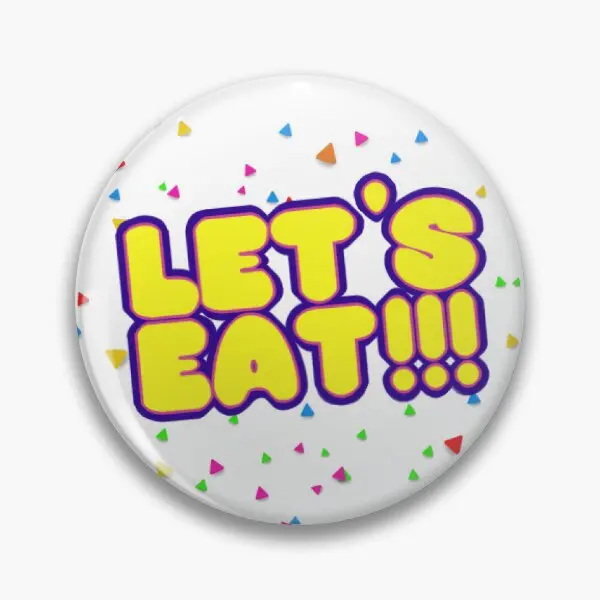 Lets Eat  Soft Button Pin Fashion Women Metal Cartoon Cute Creative Lover Hat Gift Collar Badge Clothes Funny Brooch Lapel Pin