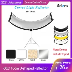 Selens 60x110cm U-Reflector Collapsible Photography Light Portrait  Reflective Screen Photo Studio Kits Photography Accessories