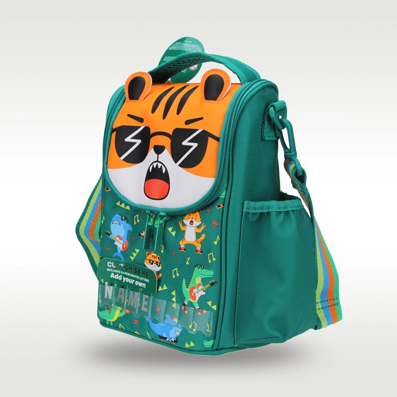 Australia Smiggle hot-selling original children's lunch bag boy messenger bag cool green tiger handbag 9 inches