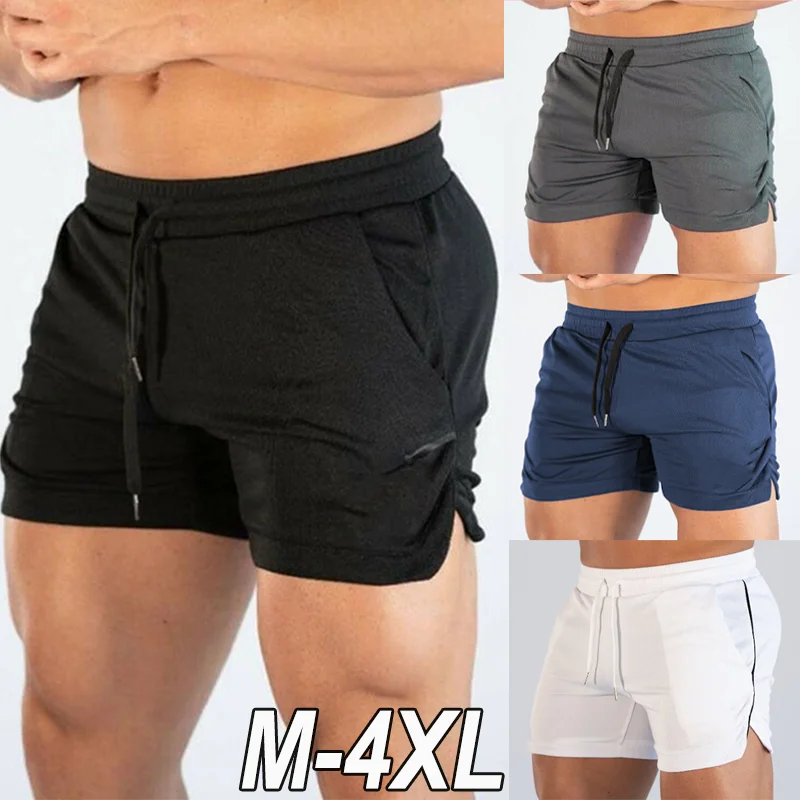 Pantaloncini da corsa all'aperto per allenamento Fitness moda uomo estivo pantaloncini sportivi da spiaggia in rete da uomo