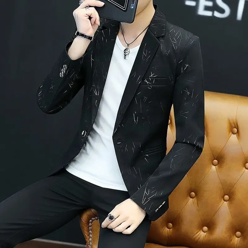 Business Jacket For Men Dress Jackets Coats Single Breasted Man Suits And Blazers White Fashion 2024 Vintage Premium New