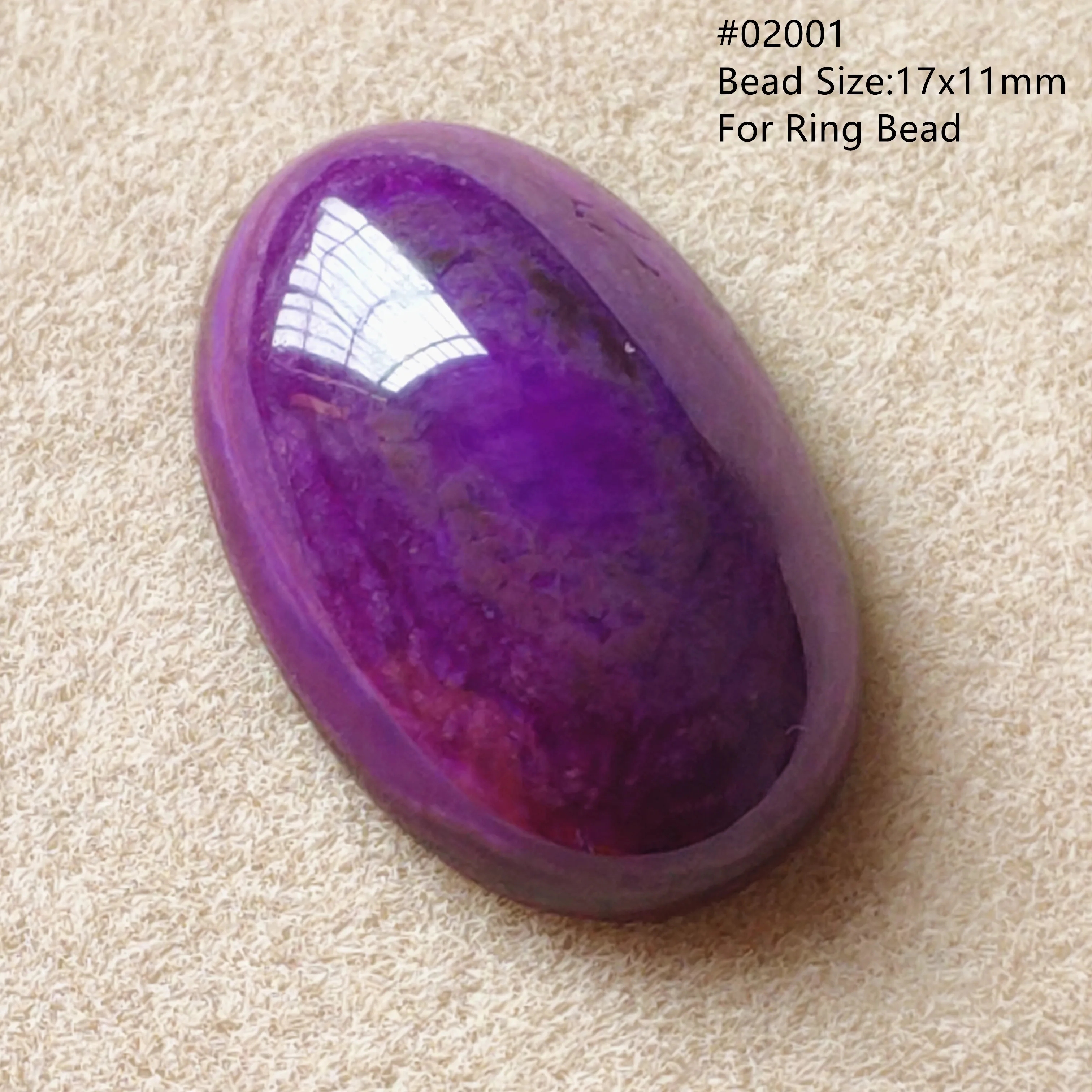 

Natural Purple Sugilite Cabochon Bead Ring Woman Rare Pink Sugilite Jewelry From Gemstone South Africa AAAAAAA