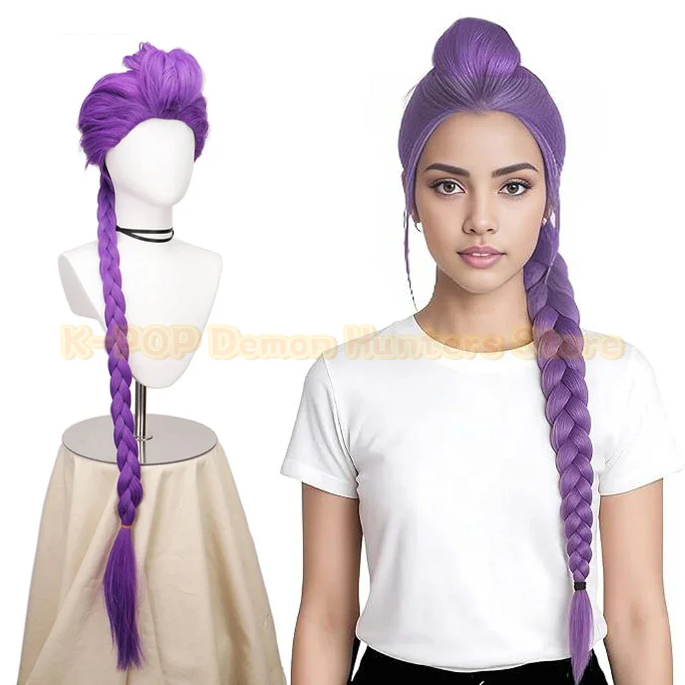

2025 Movie Kpop Cosplay Wig Mira Rumi Zoey Demon Hunters Purple Black Red Long Hair Heat Resistant Synthetic Wigs Carnival Props
