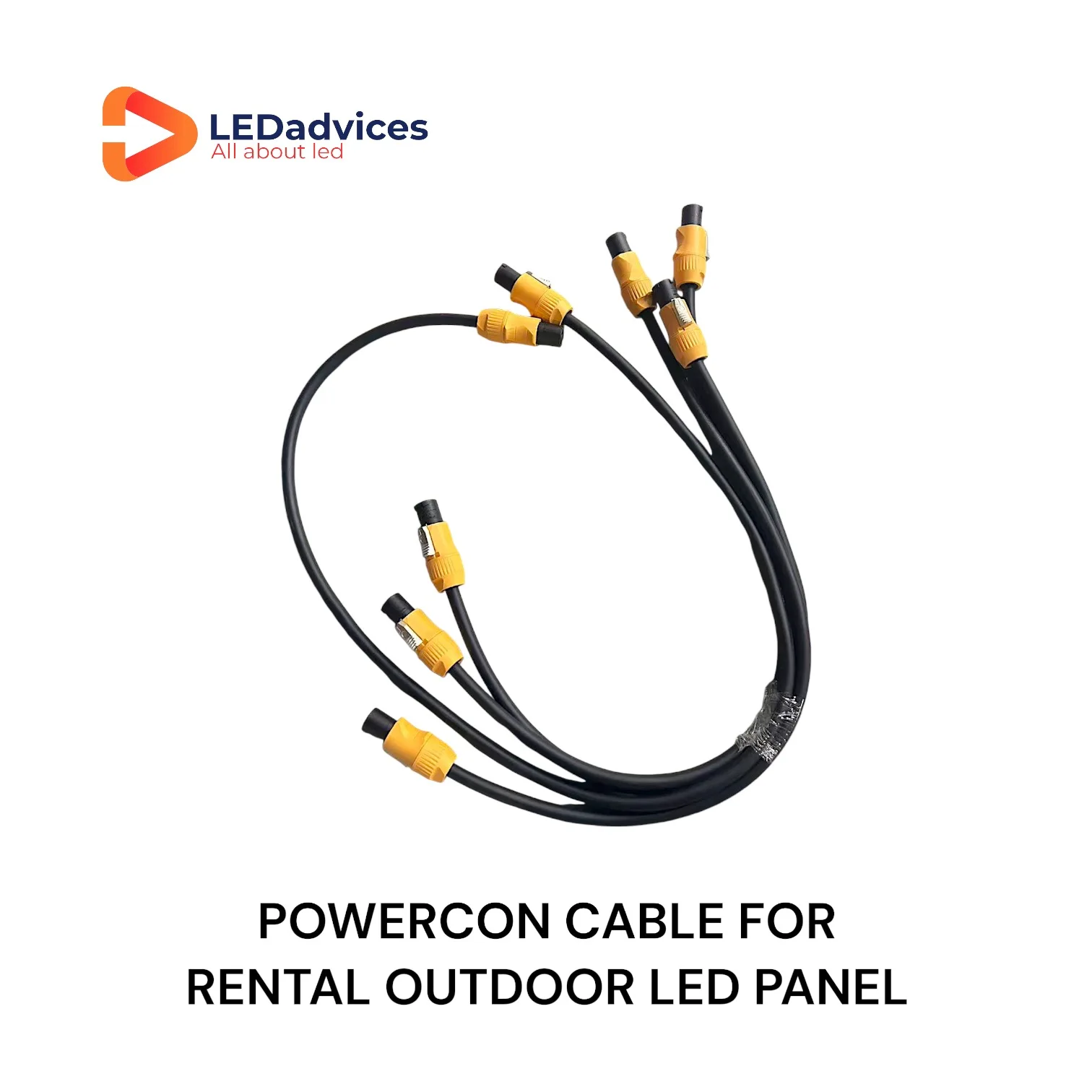 10pcs Powercon Cable For LED Screen 0.8M 1.2M 110-240V 14AWG Copper Power Cable Indoor Outdoor P2.6 P2.9 P3.91 Rental LED Panel