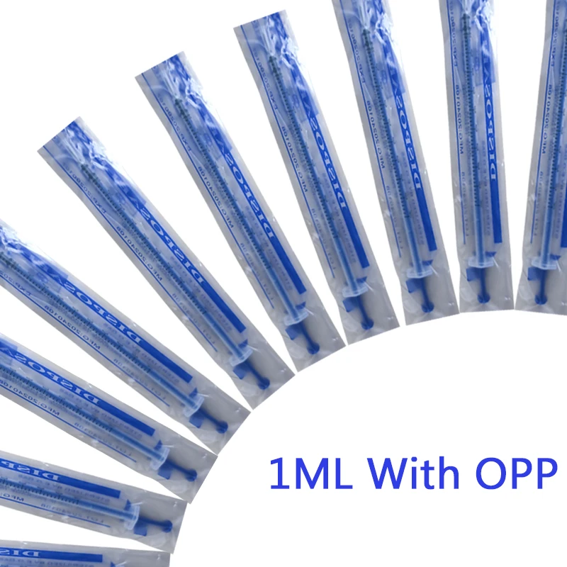 20Pcs/Set 1ML With OPP Disposable Sampler Plastic Without Needle Nutrient Syringe Hydroponic Pet Sterile Feeder Glue Syringes