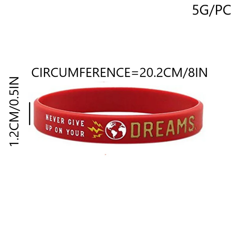 1pc/4pcs inspirational Dream opportunity Anything is possible success rubber bracelet silicone wristband
