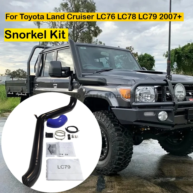 Для Toyota Land Cruiser LC76 LC78 LC79 2007+ комплект трубки из нержавеющей стали, водонепроницаемый воздухозаборник для бездорожья 4x4 Для Toyota Land Cruiser LC76 LC78 LC79 2007+ комплект трубки из нержавеющей стали, водонепроницаемый воздухозаборник для бездорожья 4x4