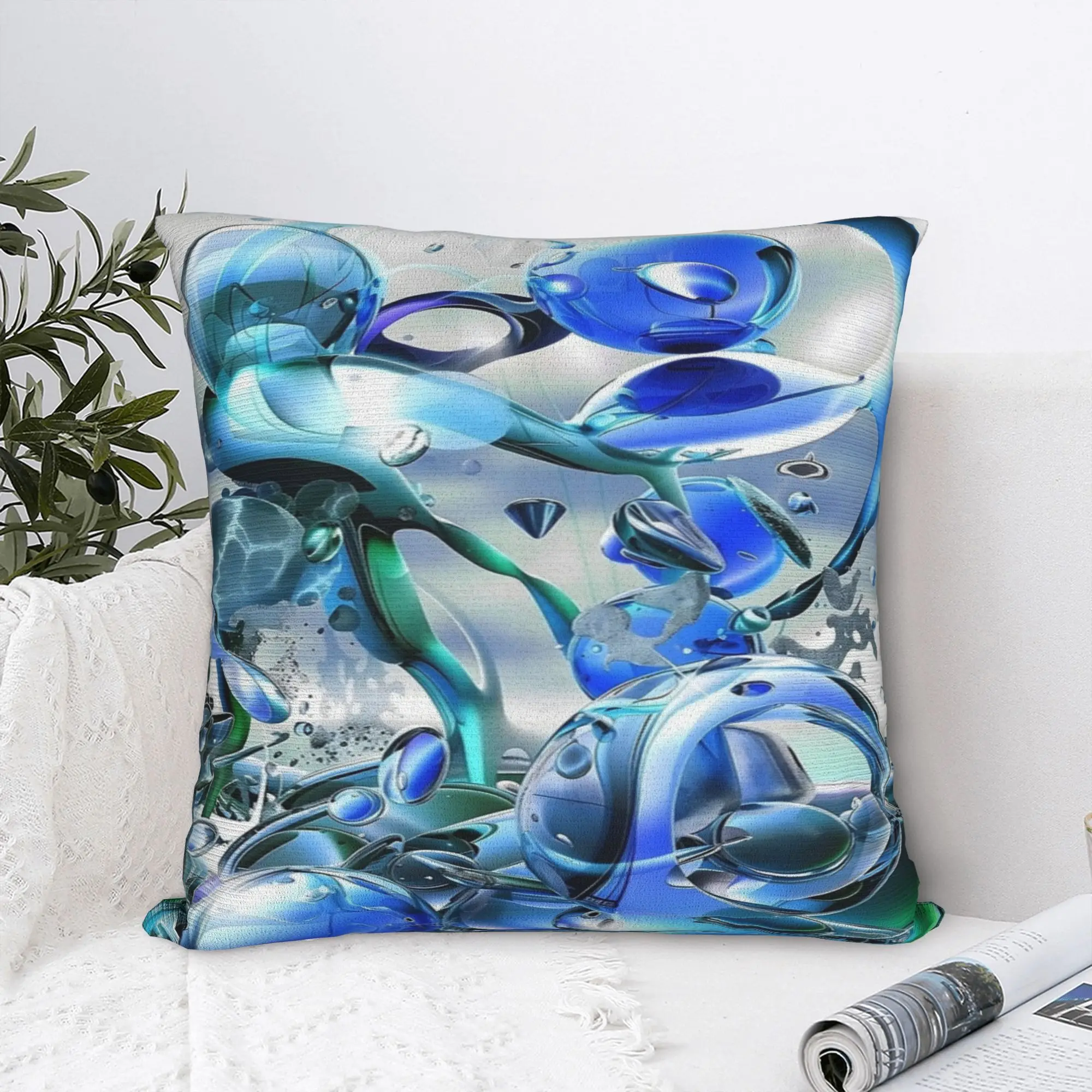 Embrace Love- Frutiger Aero Inspired Art Pillowcase Polyester Cushion Cover Gift  Throw Pillow Case Cover Home Square 40X40cm