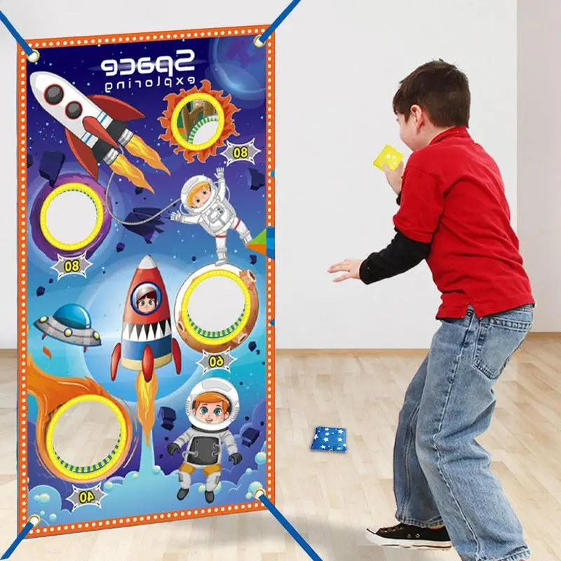 Bean Bag Toss Game Foldable Bean Bag Toss Toy Cartoon Toss Toy For Nursery Kindergarten Cute Throw Toy For Boys & Girls