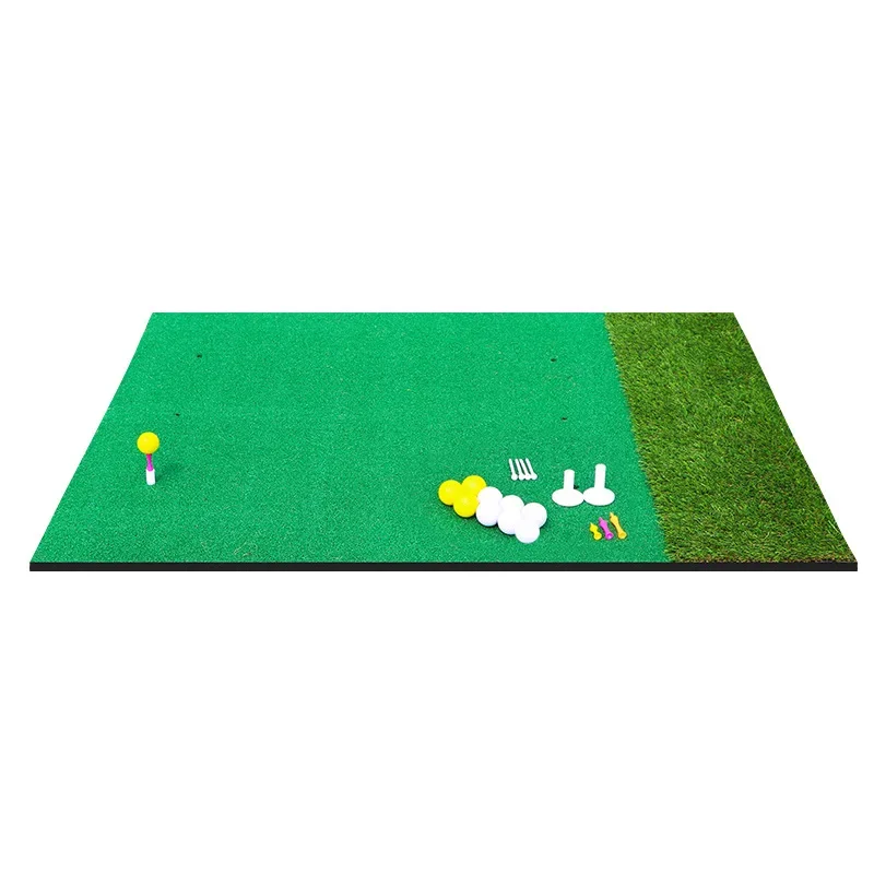 Golf batting mat long and short grass practice mat indoor and outdoor golf batting mat multi-functional double grass