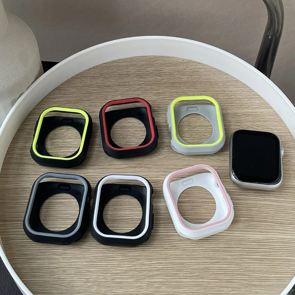 Soft cover For Apple Watch Case 44mm 40mm 42mm 41mm 38mm protective silicone protector Accessories iwatch serie 6 3 SE 7 8 45mm