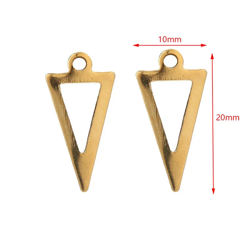 20pcs Stainless Steel Triangle Charm Pendants Gold Crown Charms For Women Bracelet Necklace Jewelry Making Accessories