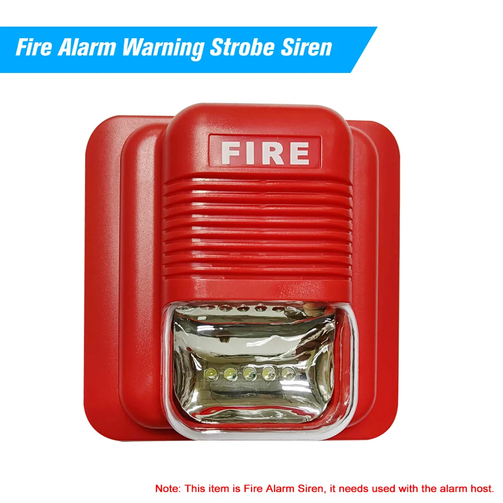 Fire Alarm Warning Strobe Siren Horn Sound & Strobe Alert Security System for Home Office Hotel Restaurant