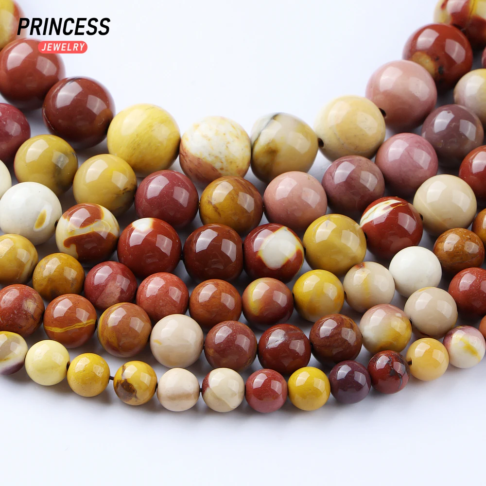 A+ Natural Moukaite Jasper 4 6 8 10mm Loose Gemstone Beads for Jewelry Making Bracelet Necklace DIY Accessories