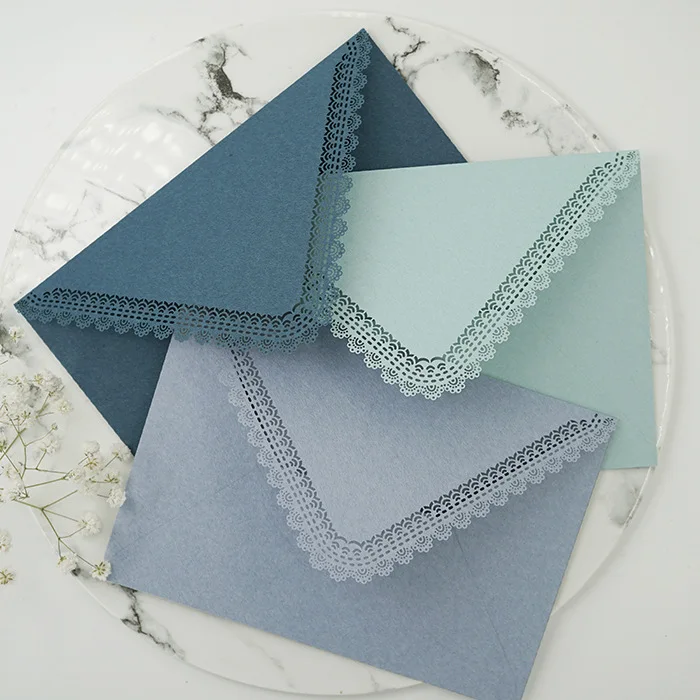 5pcs/set Vintage Hollow Lace Envelopes For DIY Card Storage, Wedding Invitation, Gift Packing Customized