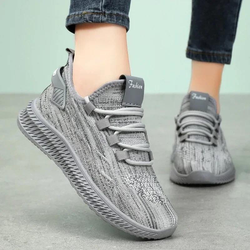 2024 Spring Fashion Sneakers Women\'s Shoes Mesh Yellow Women\'s Shoes Women\'s Lace-up Red Black Casual Shoes Breathable