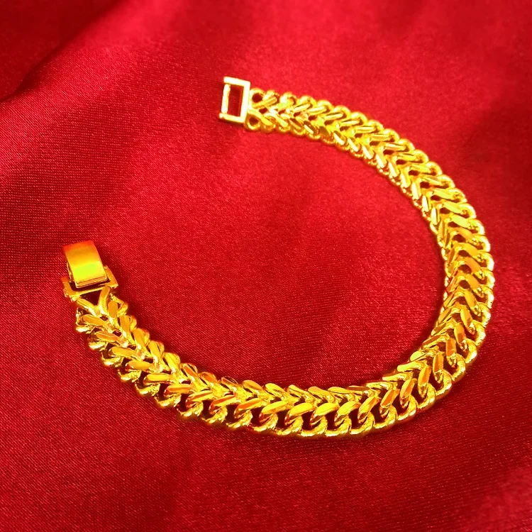 

Pure Gold Jewelry Bracelet 9999 24K Real Gold Men's Style European and American Fashion Bracelet Classic Versatile for Men