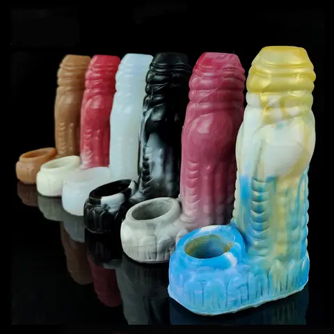 FAAK Dog Knot  Penis Sleeve Extender Silicone Dildo Enlargement Fantasy Sex Toys For Men Delay Ejaculation  Intimate Sex Shop