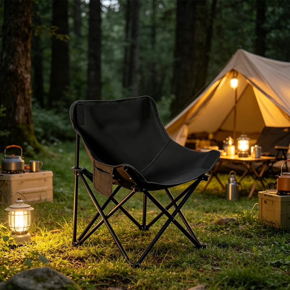 

Outdoor Folding Moon Chair Oxford Cloth Portable Chair Camping Chair Picnic Gear for Fishing Picnic Barbecue Camping Accessories