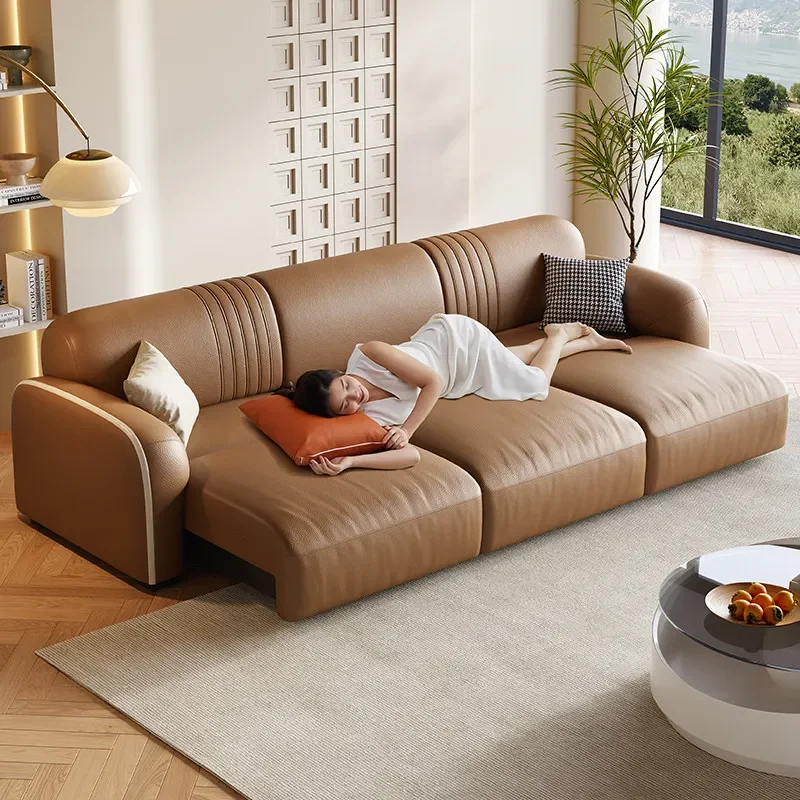 

Designer Brown Electric Sofas Foldable European Quality Smart Living Room Sofas Lounges Relax Sofa Wohnzimmer Furniture For Home