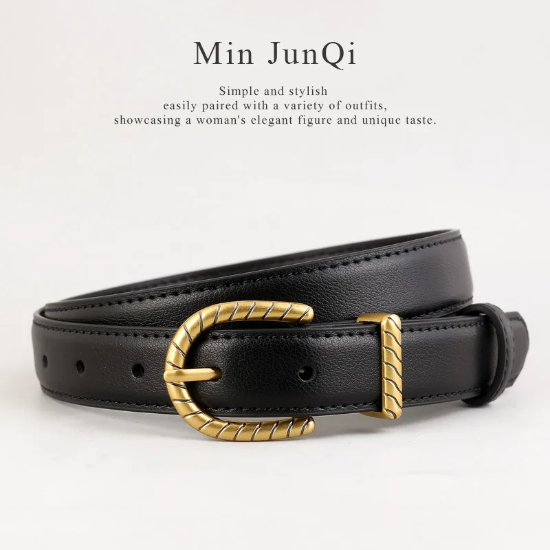 

Винтажные поясные ремни с металлической пряжкой, 2022, женские повседневные джинсовые ремни, кофейно-коричневые, однотонные, из коровьей кожи Cinturon Mujer Cinto, панк-рок