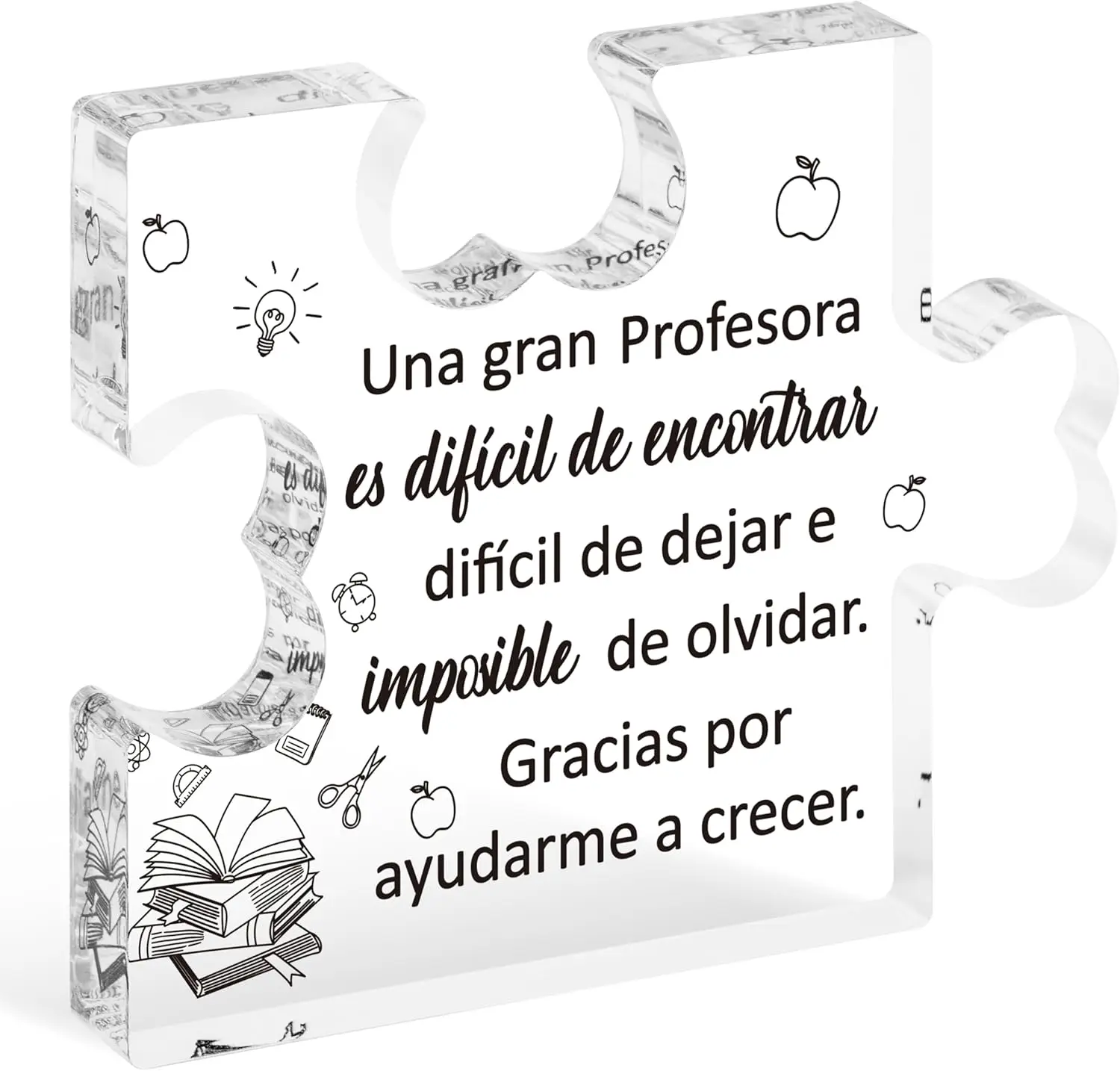 Spanish Teacher Appreciation Gifts - Regalos Para Maestra Acrylic Plaque Thank You Gifts for Teacher from Students End of Year