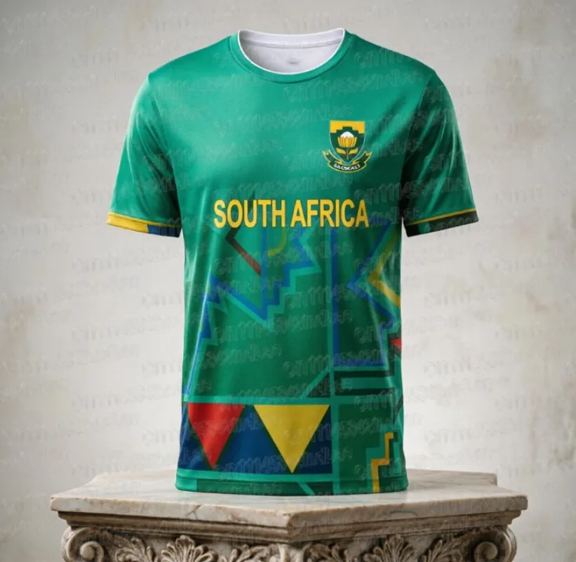 South African Cricket 2026 Home Sportswear Y2K Style Sports T-Shirt Universal Training Wear FamilyMatching Tops Tee Shirts