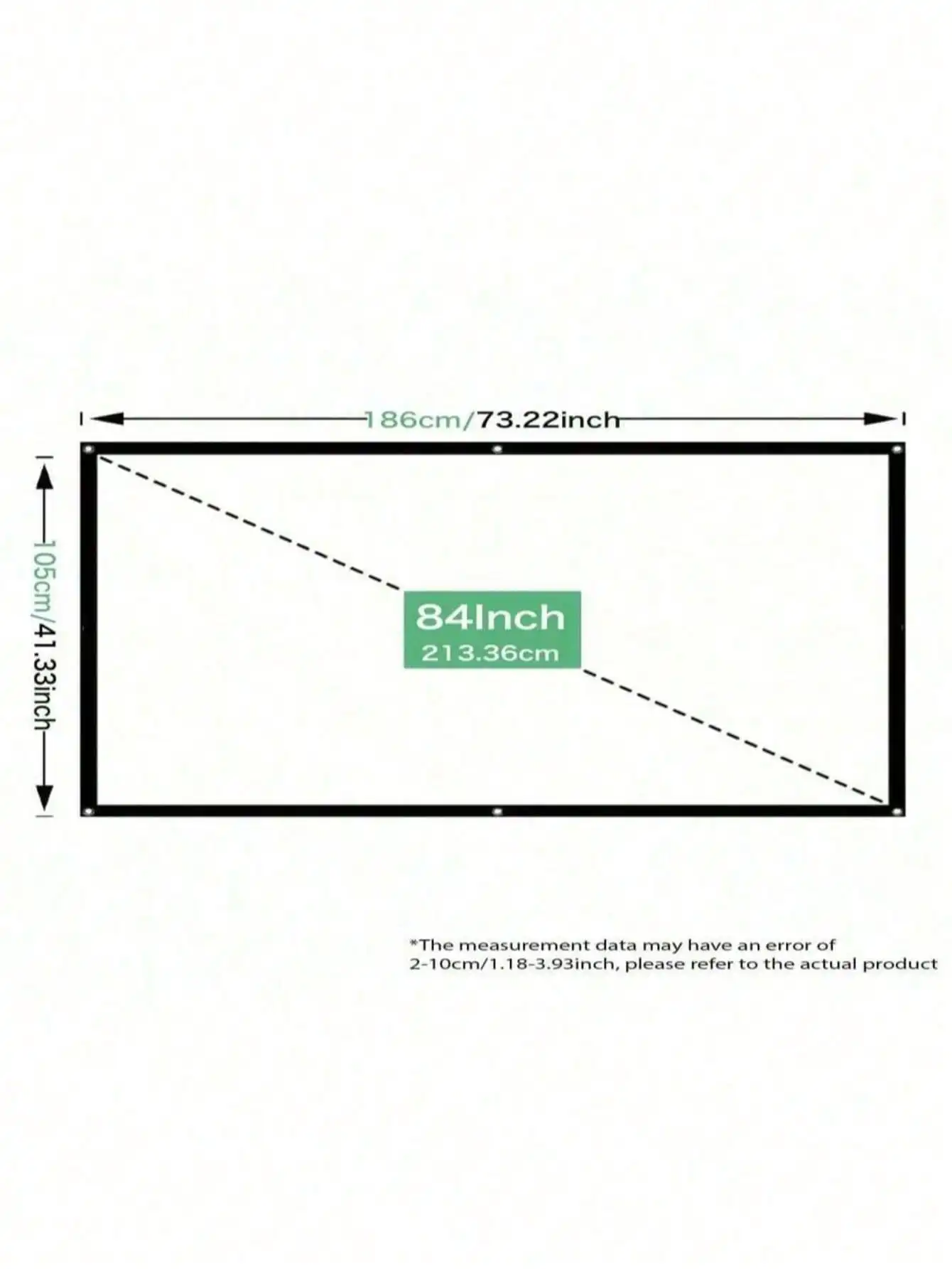 84-Inch,Portable Foldable Projector Screen 16:9 4K 3D Indoor/Outdoor Projection