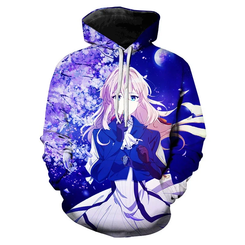 2023 Anime Violett Ever garden 3D-Druck Hoodies Sweatshirts Männer Frauen Mode übergroße Harajuku Streetwear Unisex-Kleidung