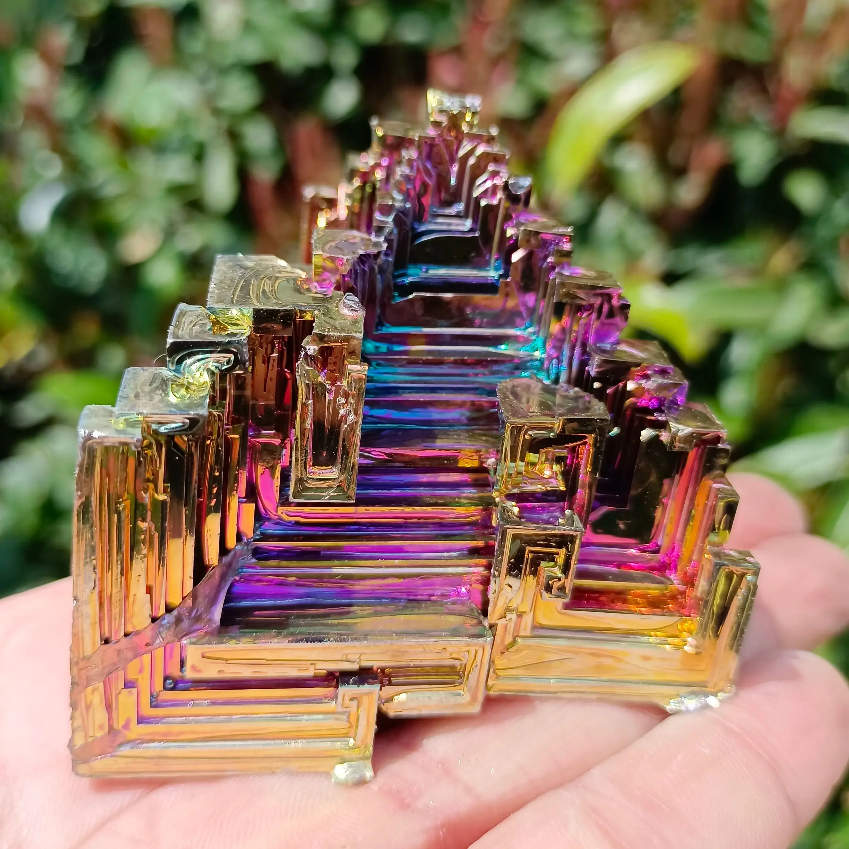 Natural Bismuth Crystal Metal Crystal Chemical Elements, Creative Mineral Ore, Reiki Healing Stone,Degaussing Decor