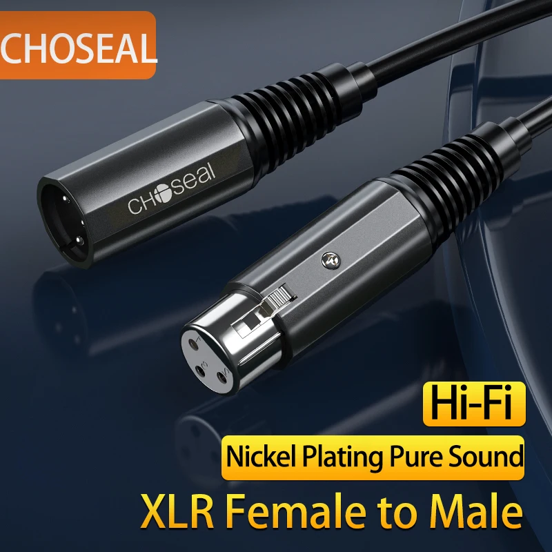 CHOSEAL XLR Cable 3 Pins Balanced XLR Microphone Cable Male to Female for Audio Mixer Speaker Systems Mircrophone