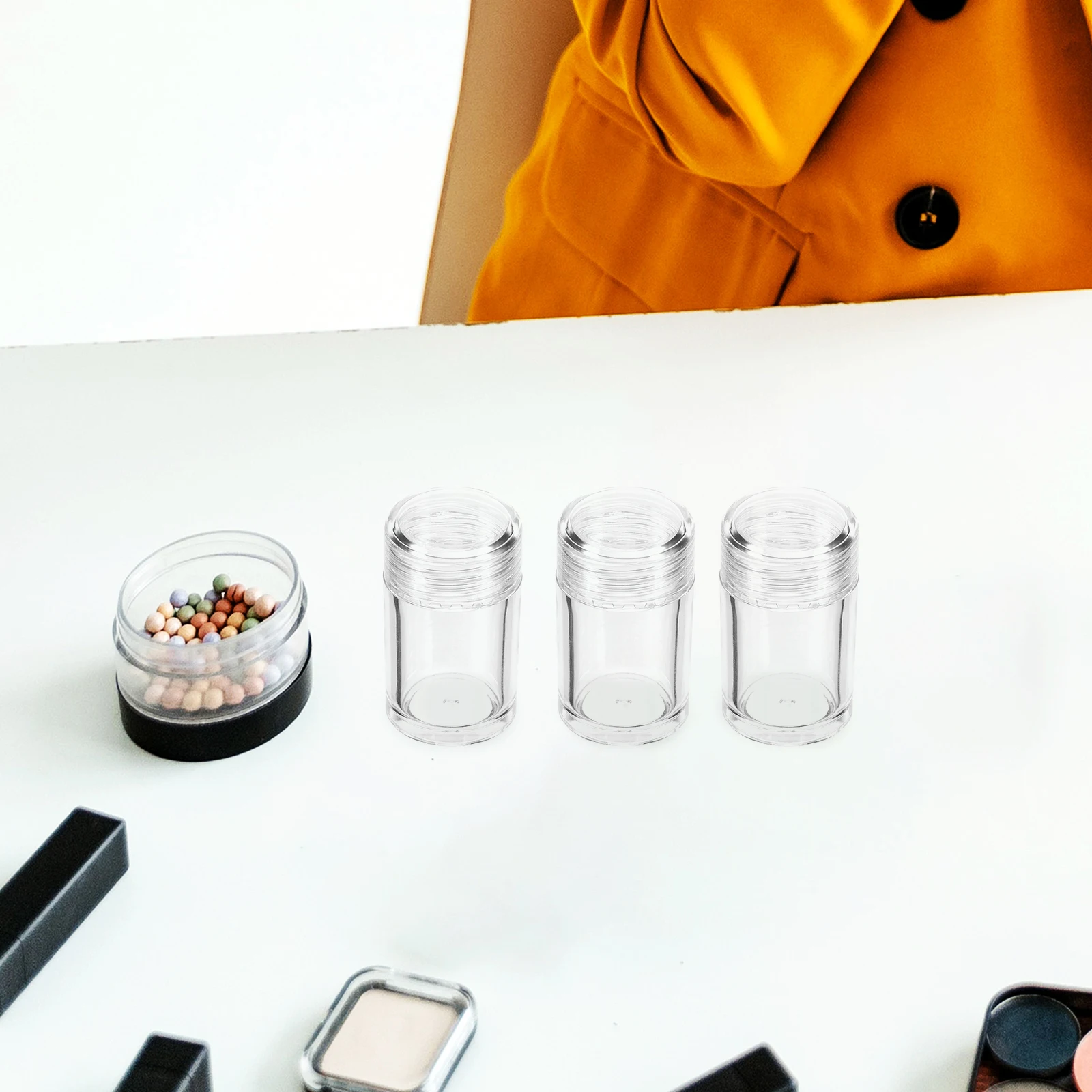 

12pcs Empty Loose Boxes Small Refillable Containers Body Powder Cases Lid Travel Accessories Talc Blush Glitter Body