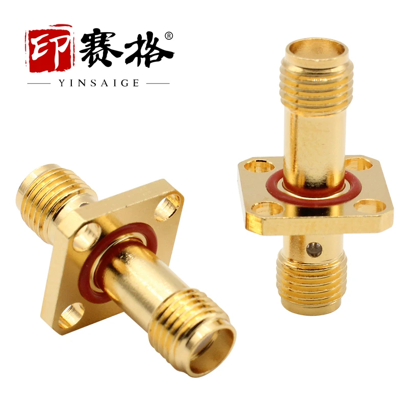 SMA adapter SMA-KKF four-hole flange fixed 24mm high frequency 18G low standing wave female waterproof