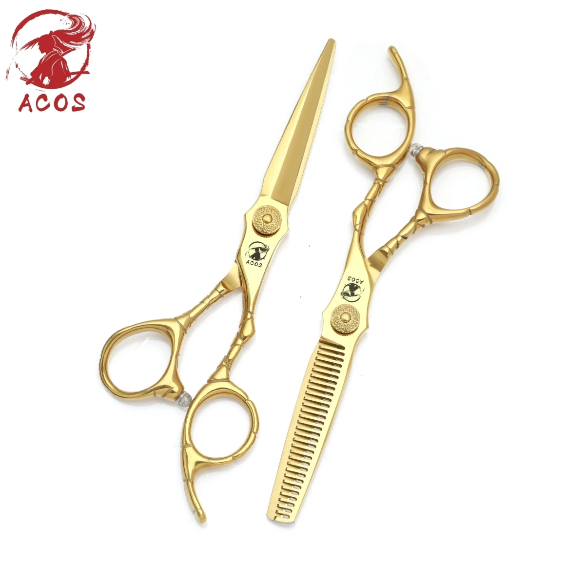 

Professional 6-Inch Gold Barber Scissors Set 440C Stainless Steel Hair Cutting And Thinning Tools for Home And Salon Use