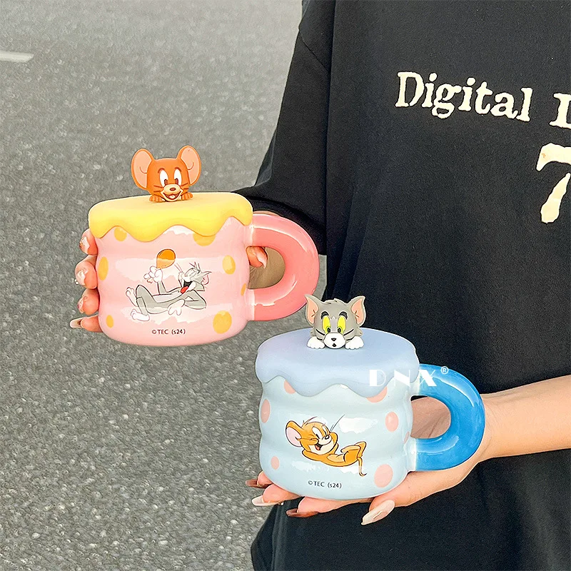 Tom Jerry Cute Cartoon Candy Wind Ceramic Coffee Cup Kawaii Mug Lovely Periphery Adorkable Water Cup Home Decor Room Decoration