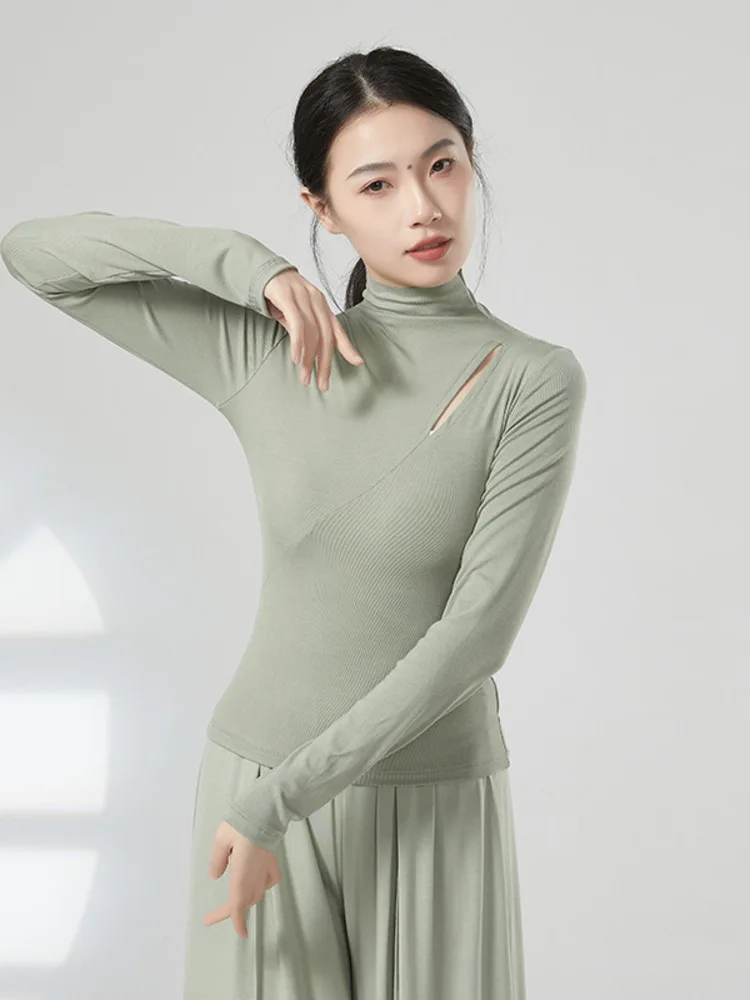 

Contemporary Dance Modern Practice High Neck Shirt Body Classical Dance Basic Training Long Sleeved Shirt Modern Dance Clothing
