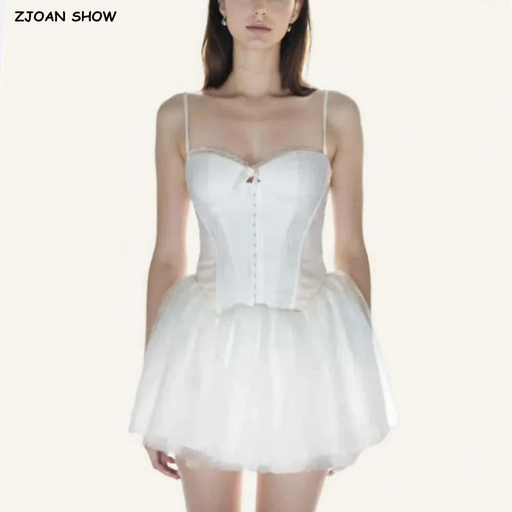 

2025 сексуальное металлическое платье с крючками и пуговицами спереди, корсет на груди, кружевное платье на бретельках, женское бальное платье с низкой талией, сращенное сетчатое бальное платье, свободные платья