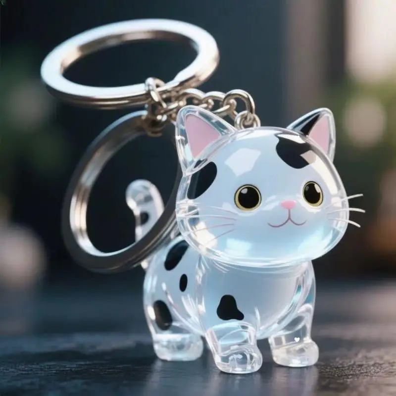 Transparente süße Katze Haar Lagerung Schlüsselanhänger Tasche Anhänger transparent Haustier Fell Andenken Kapsel Souvenir Sammlung Geschenk Dekoration